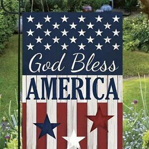 God Bless America Double Sided Garden Flag